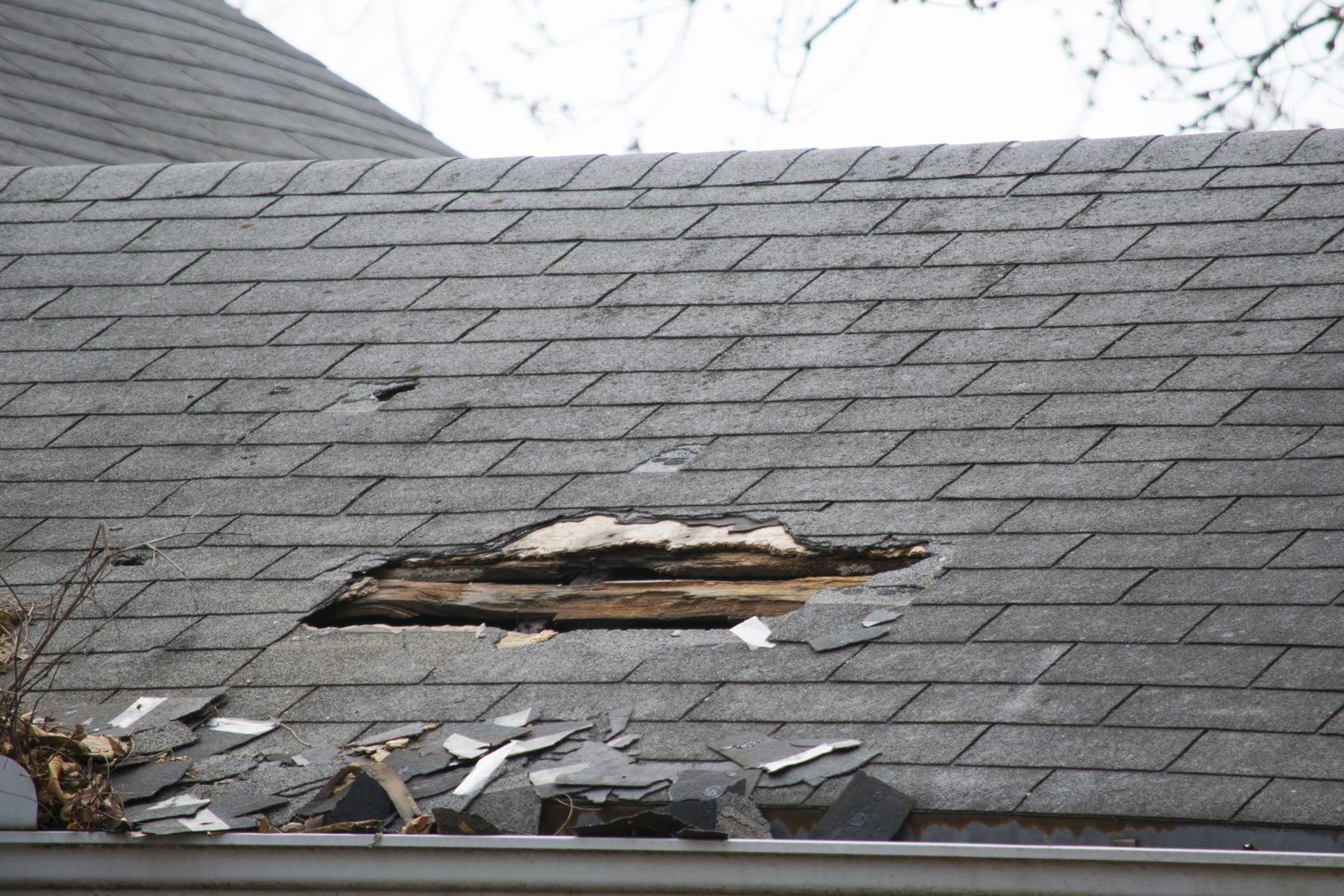 Emergency repair to a storm-damaged roof by Roofing North East