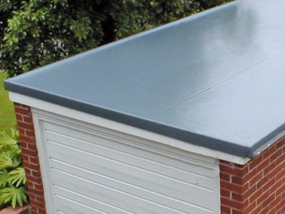 A GRP fibreglass flat roof being installed
